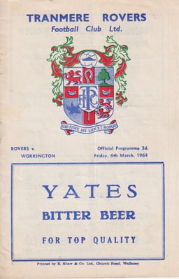 Tranmere Rovers v Workington Match Programme 1964-03-06